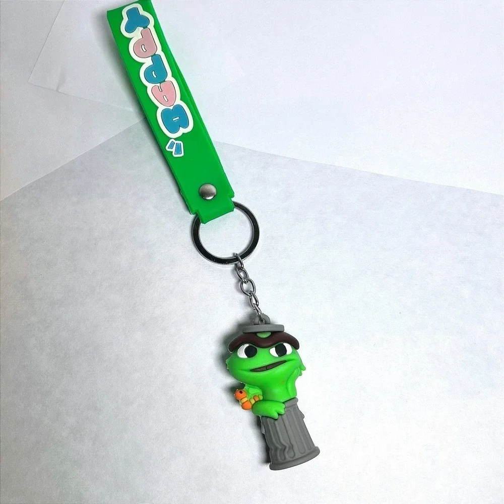 Set of 3 Character Keychains Cookie Monster Big Bird Oscar‎ Wrist Strap Bundle